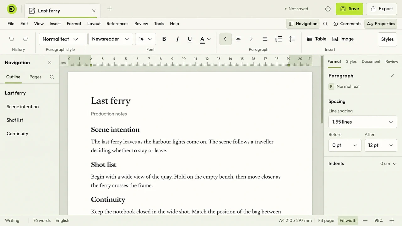 Writing · workspace